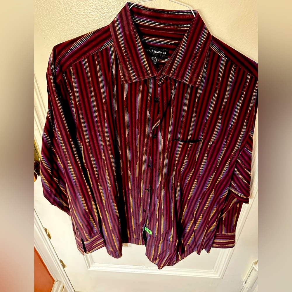 Jhane Barnes long-sleeved Maroon shirt Size XL